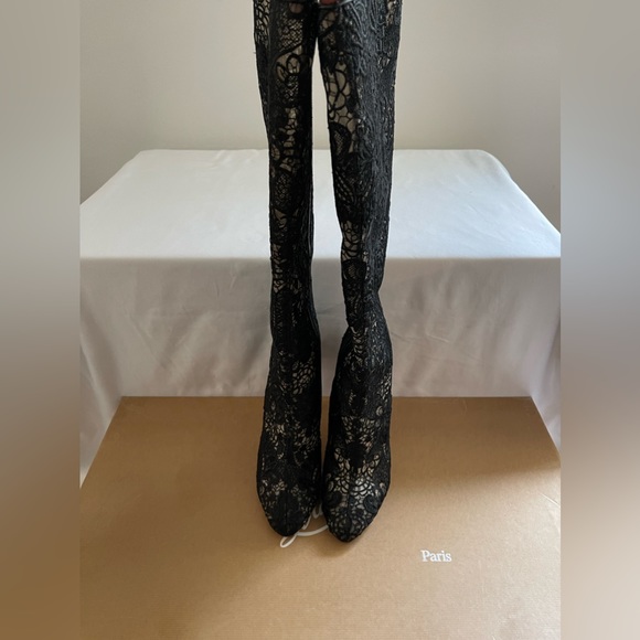 CHRISTIAN LOUBOUTIN Kid Rete Guipure Wax Tennissina 100mm size 37. - Picture 3 of 4